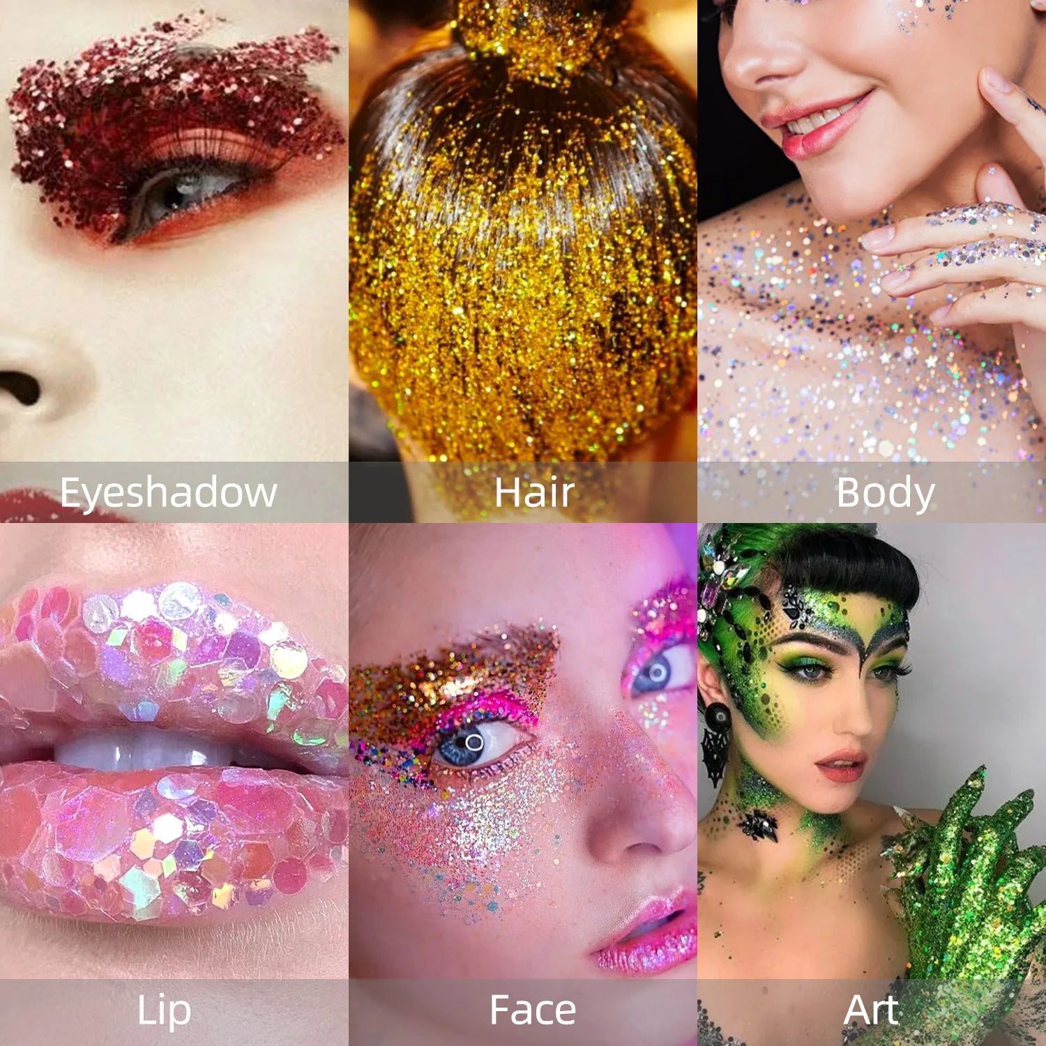 New Body Glitter Stick Face Painting Sequins Gel Mermaid Chunky Glitter Glue for Carnival Hair Body Eye shadow Makeup