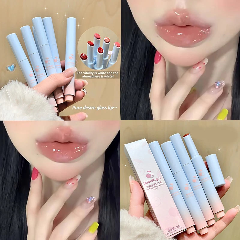 Mirror Glossy Lipstick Long Lasting Moisturizing Natural Lip Plumper Makeup Plumping Lip Glaze Cosmetics Exfoliating for Lips