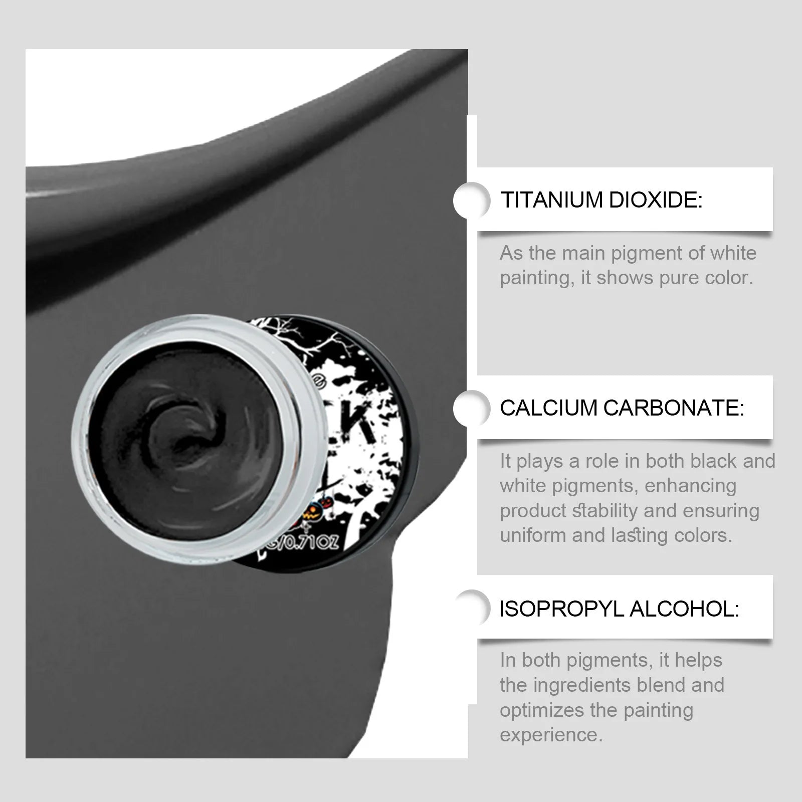 Black & White Face Body Paint Kit with Brushes Long-Lasting Makeup For Halloween Festive Fun Makeup Accessories Makeup Set