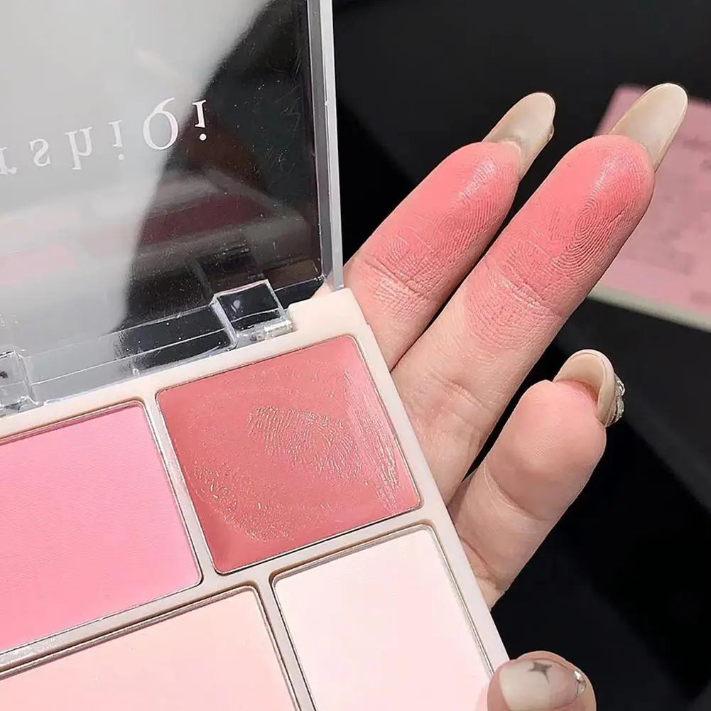 4 Colors Concealer Blush Cream Matte Highlight Contour Makeup All-in-one Palette Rose Hawthorn Cheek Tint Blusher Powder Makeup