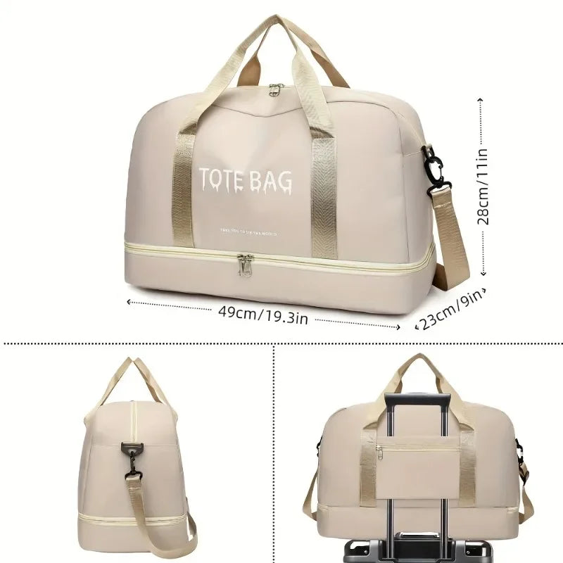 Multifunctional Large-Capacity Travel Duffle Bag with Adjustable Shoulder Strap, Durable Nylon Casual Gym Bag for Sports