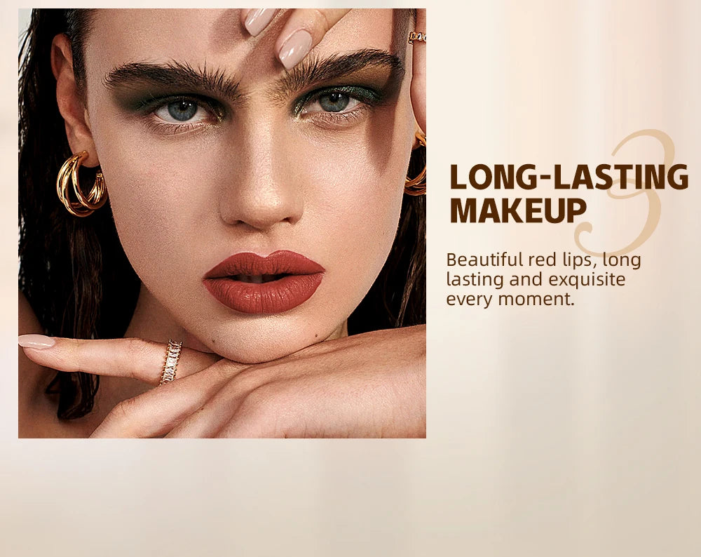 QIBEST 1PC Sexy Matte Lipstick Waterproof Long Lasting Color Rendering Non-stick Velvet Lips Liner Pencil Woman Makeup Cosmetics