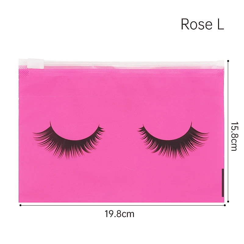 10pcs Eyelash Aftercare Bags With Zipper Toiletry Makeup Pouch Cosmetic Travel Beauty Tool Packaging Lash Extension Supplies