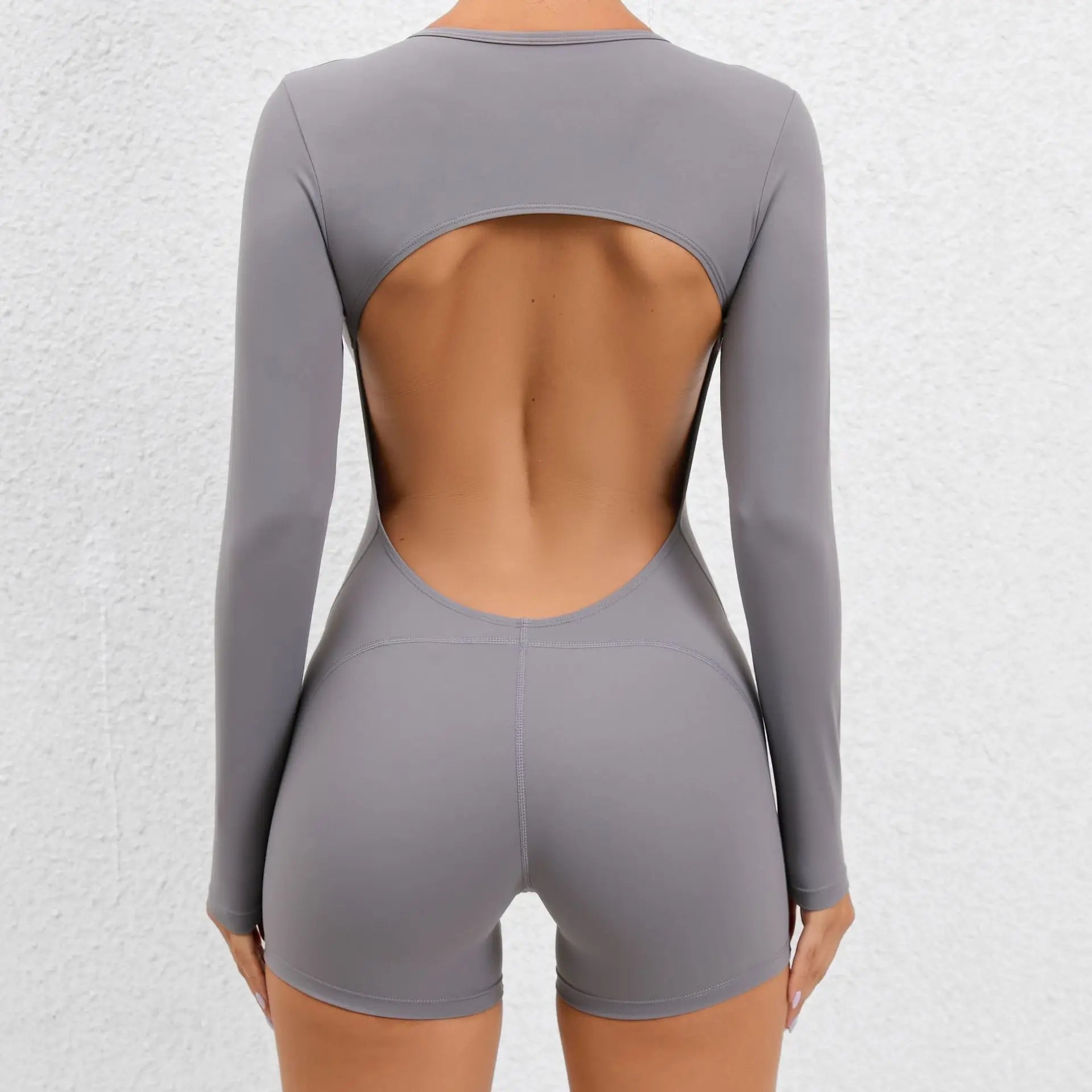 Long Sleeve Bodysuit Women No Padding Yoga Gym Jumpsuit Fitness Sport Overalls Sportswear Mono Mujer Navy Blue Black Gray White