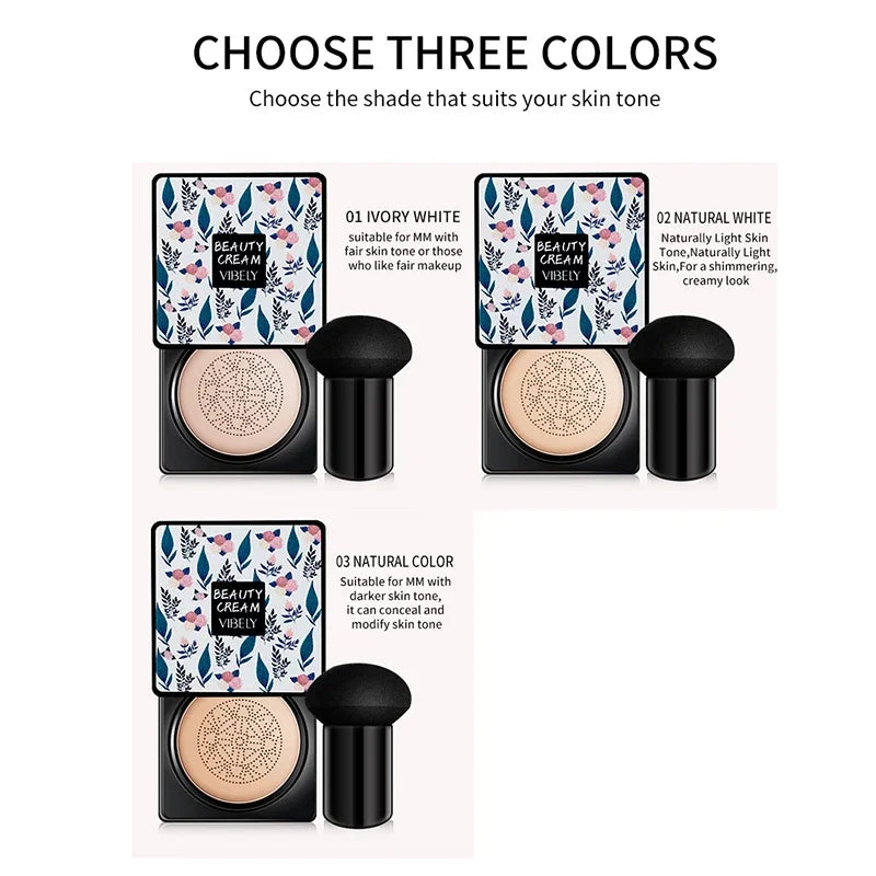 Mushroom Head Air Cushion CC Cream Foundation Concealer Oil-control BB Cream Whitening Face Base Makeup Cosmetics Moisturizing
