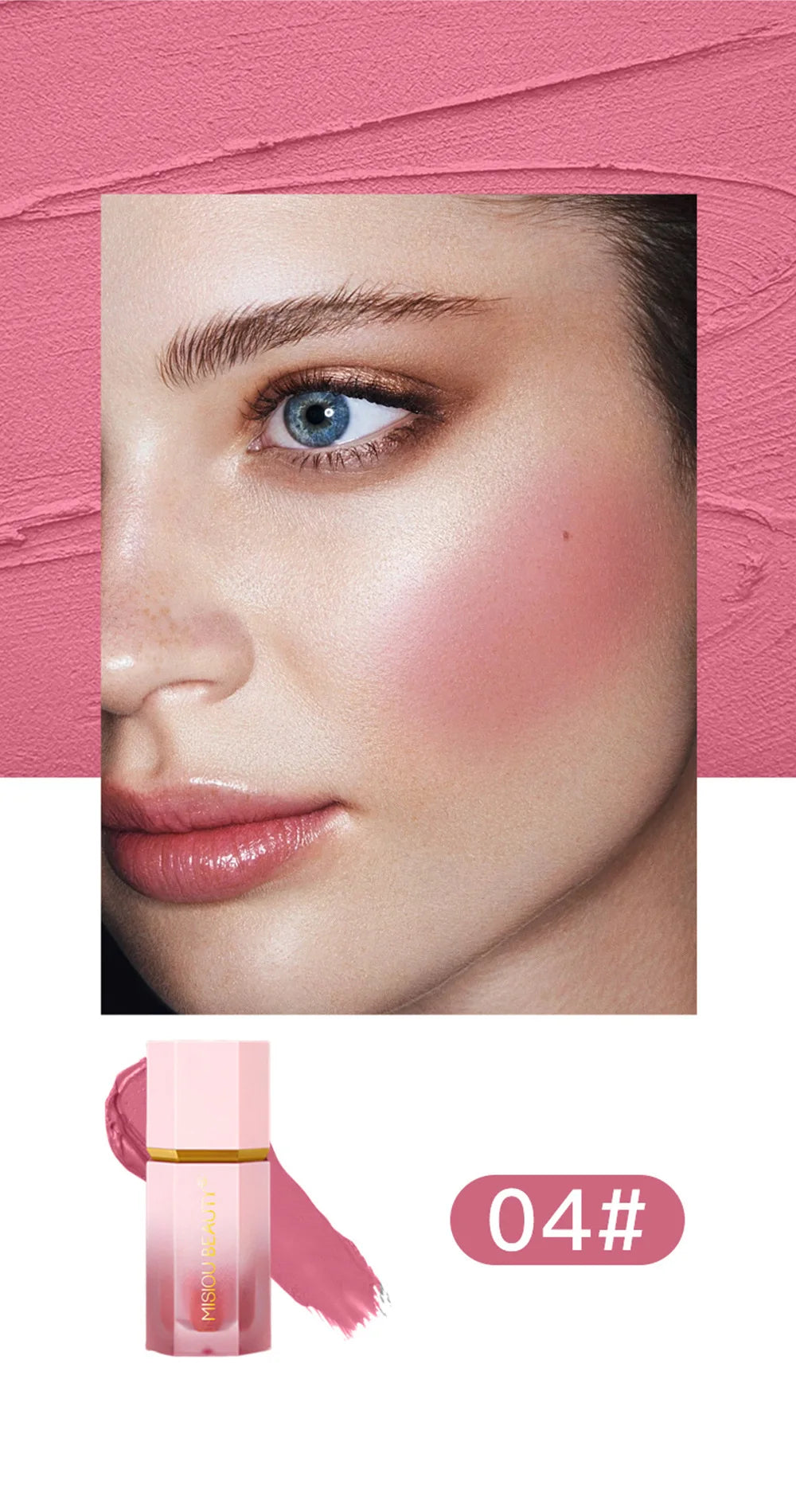 8 Colors Liquid Blush Waterproof Multi-purpose Facial Nourishing Blush Stick Cheek Natural Blusher Cute Korean Makeup for Women