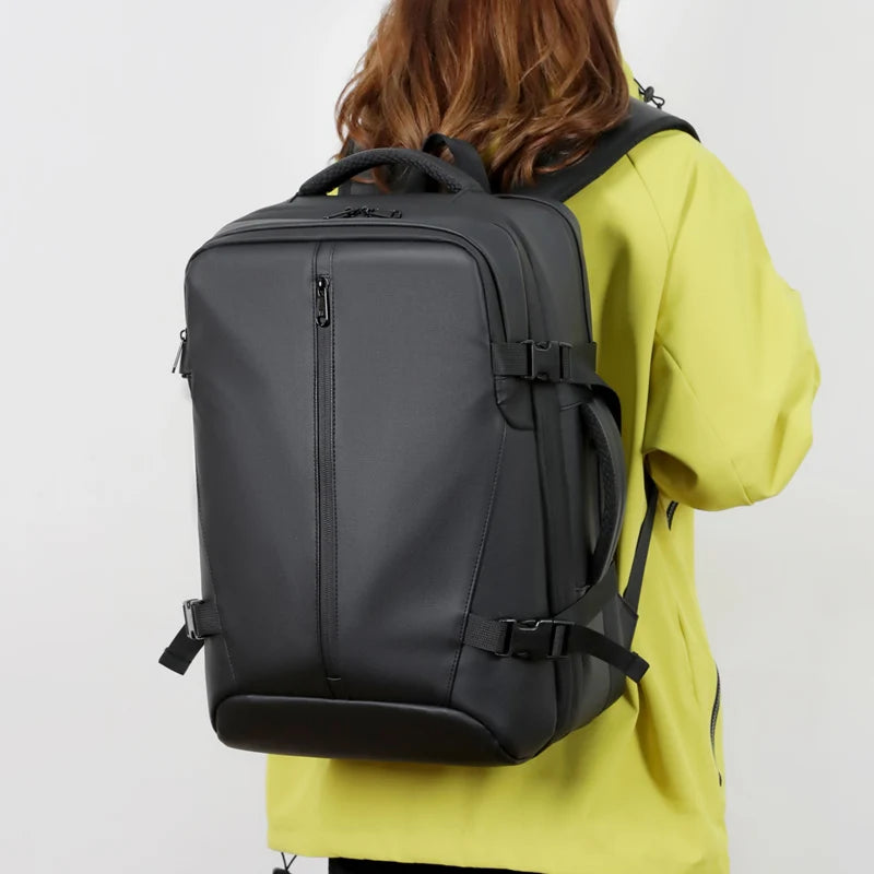 Unisex Vacuum Compression Solid Color Simple Travel Backpack, Large Capacity And Durable Multi-compartment Carry-on Bag