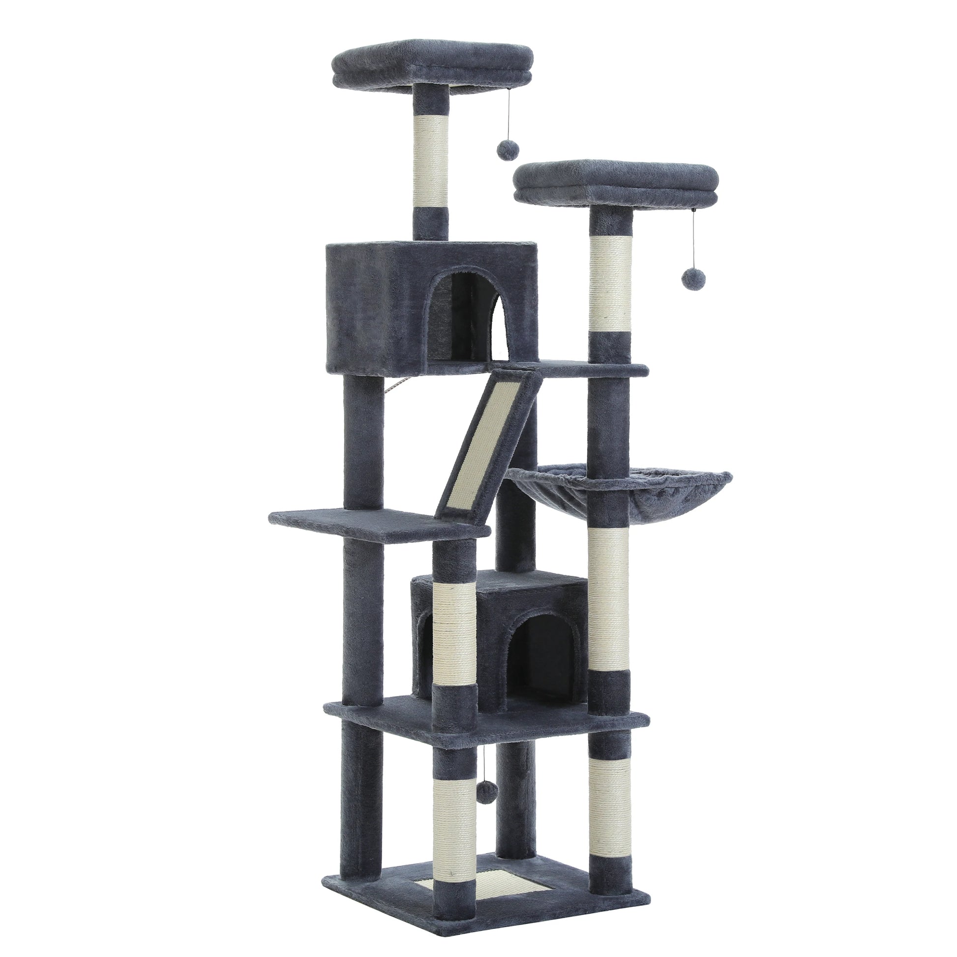 Multi-Level Cat Tree with Scratching Posts, Cozy Condo, Hammock, Large Cat Tower for Indoor Cats, Cat Scratching Board, Cat Toys