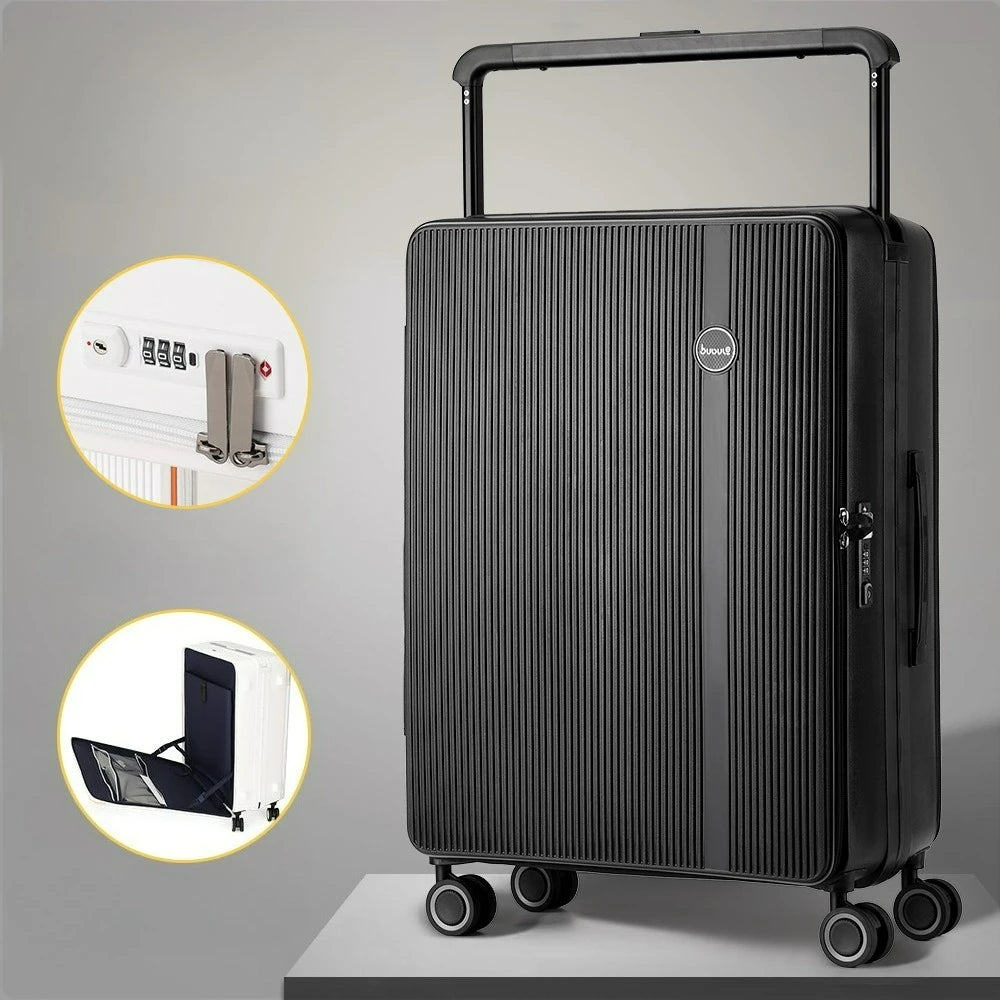 20/24 Inch Front Opening Travel Bags 1:9 Wide Pull Rod in The Deep Warehouse Rolling Luggage Case Travel Suitcases with Wheels