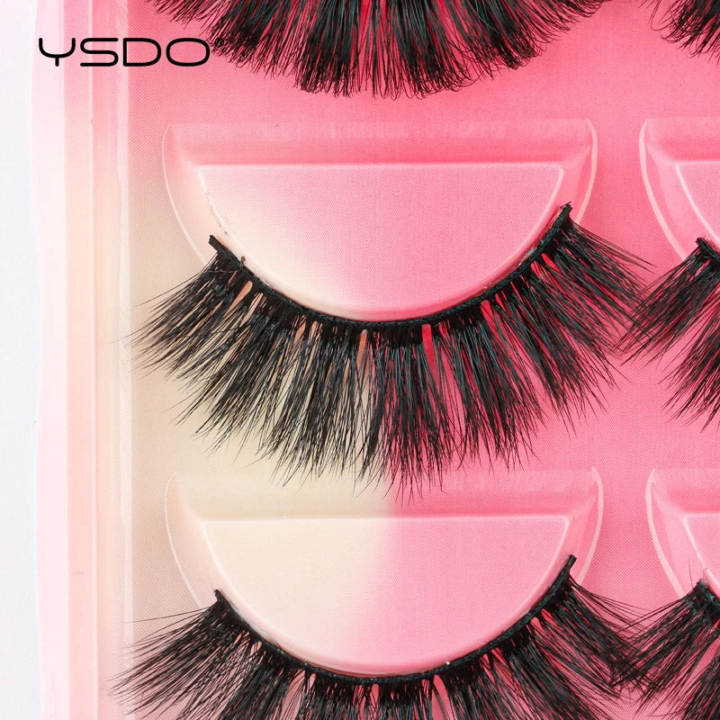 YSDO 5 pairs eyelashes makeup mink strip lashes dramatic eyelashes faux cils natural false eyelashes extension 3d mink eyelashes