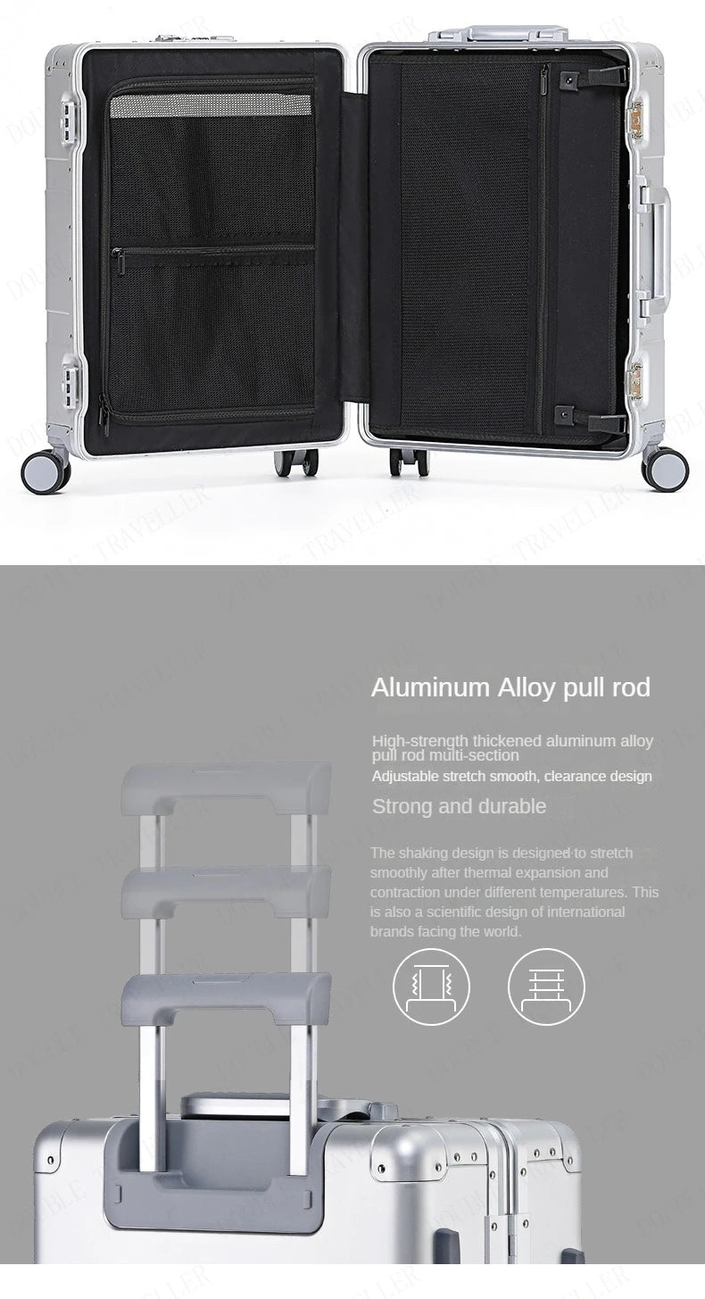 The Latest All Aluminum Travel Luggage High Quality Trolley Suitcase 20 Inch Carry on Luggage Men's and Women's Luggage