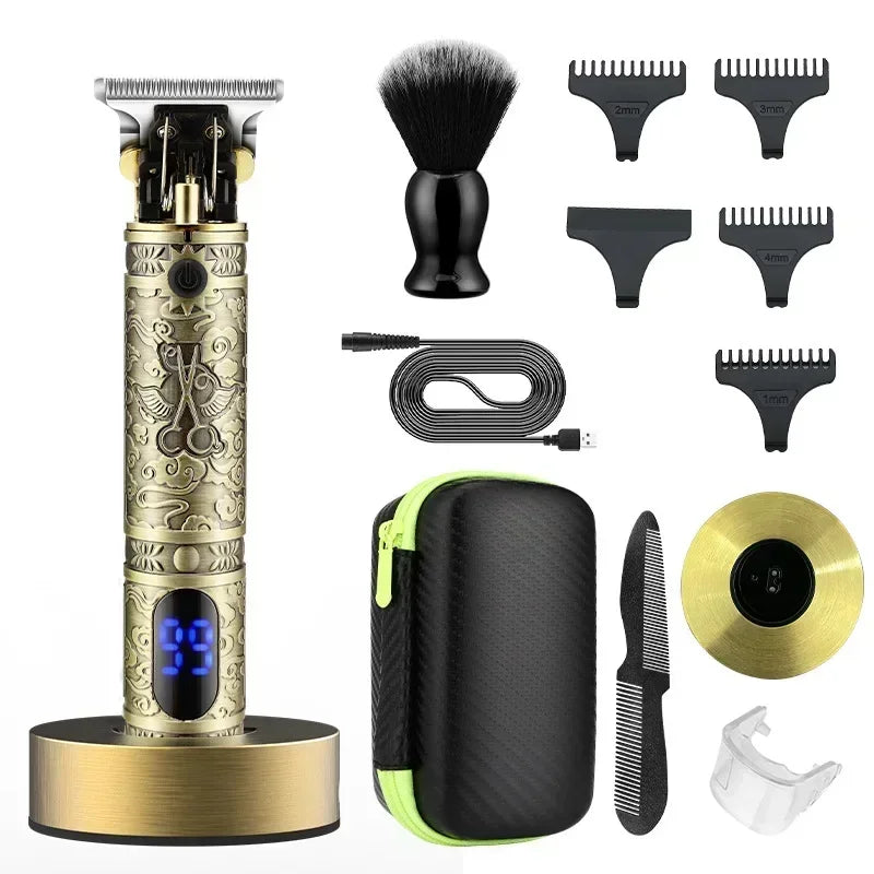 Hair Clipper for Men Resuxi LM-911 Hair Trimmer Retro Charging Pusher with Base  Hair Cutting Machine