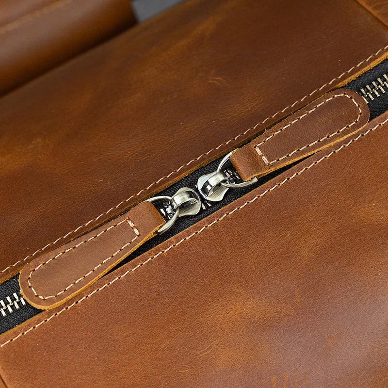 Fashionable Style Men's Leather Travel Handbags Real Cowhide Leather Duffle Bags For Man Male Weekend Bags With Shoe Pocket
