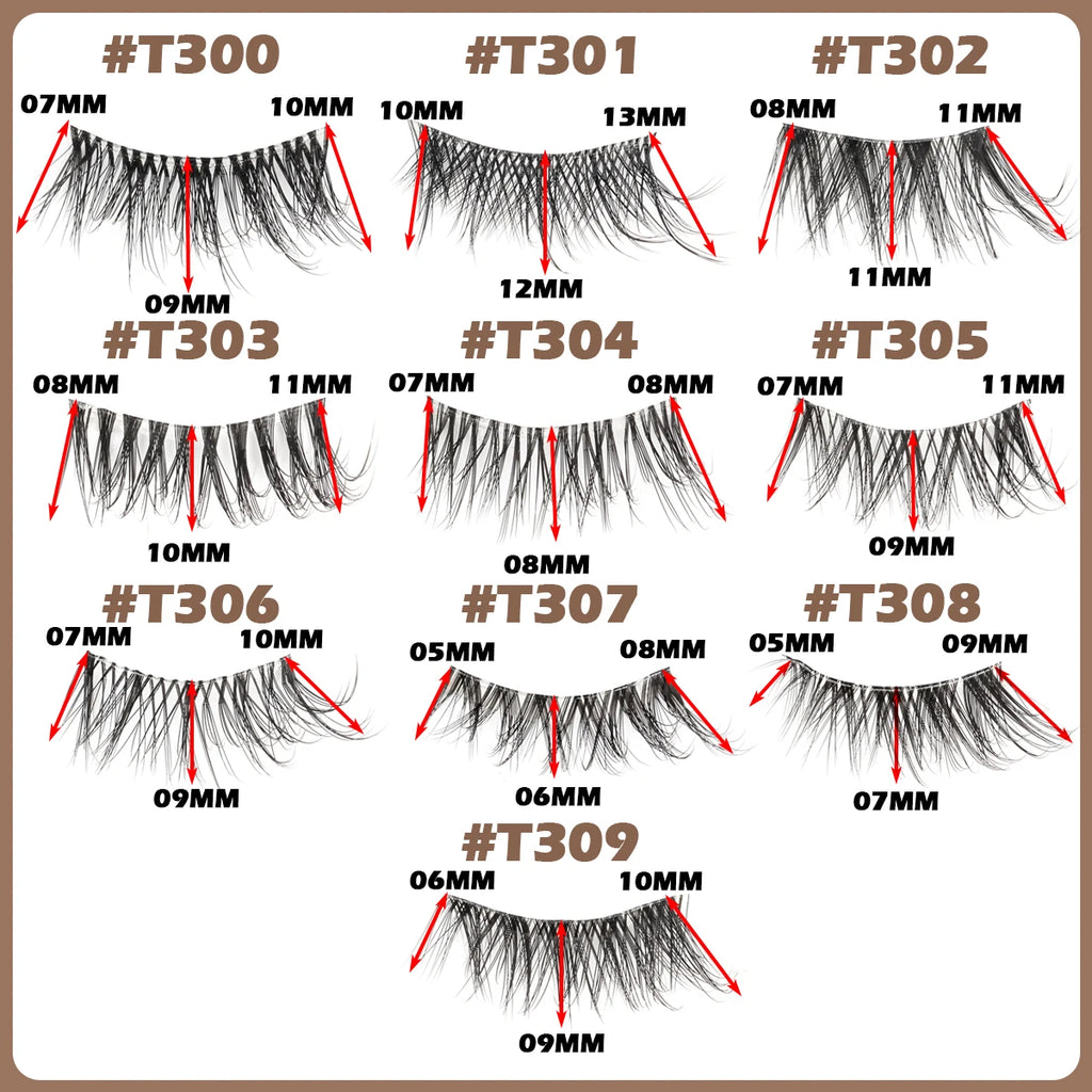 10 Pairs Natural Manga Lashes Soft Eyelashes Thick False Eyelashes Manga Eyelashes Daily Dating Makeup Eyelashes Lashes Wispy