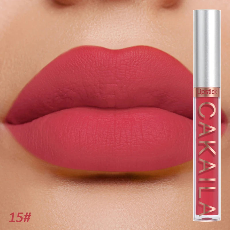 18 Colors Lipsticks Waterproof Sexy Matte Lip Gloss Women Makeup Long Lasting Red Pink Nude Liquid Lipstick Cosmetics