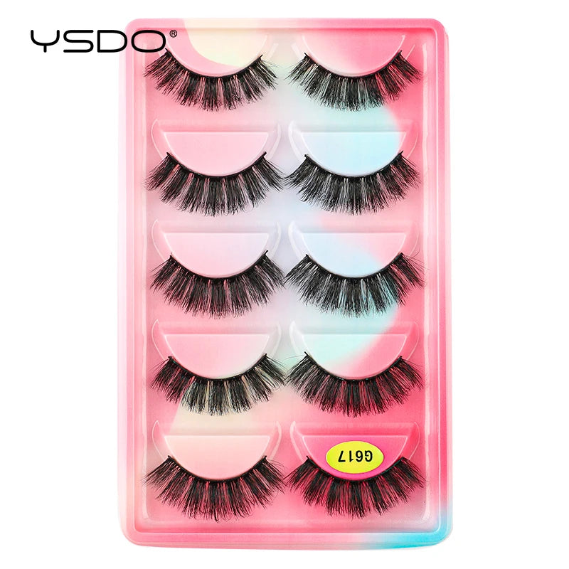 YSDO 5 pairs eyelashes makeup mink strip lashes dramatic eyelashes faux cils natural false eyelashes extension 3d mink eyelashes
