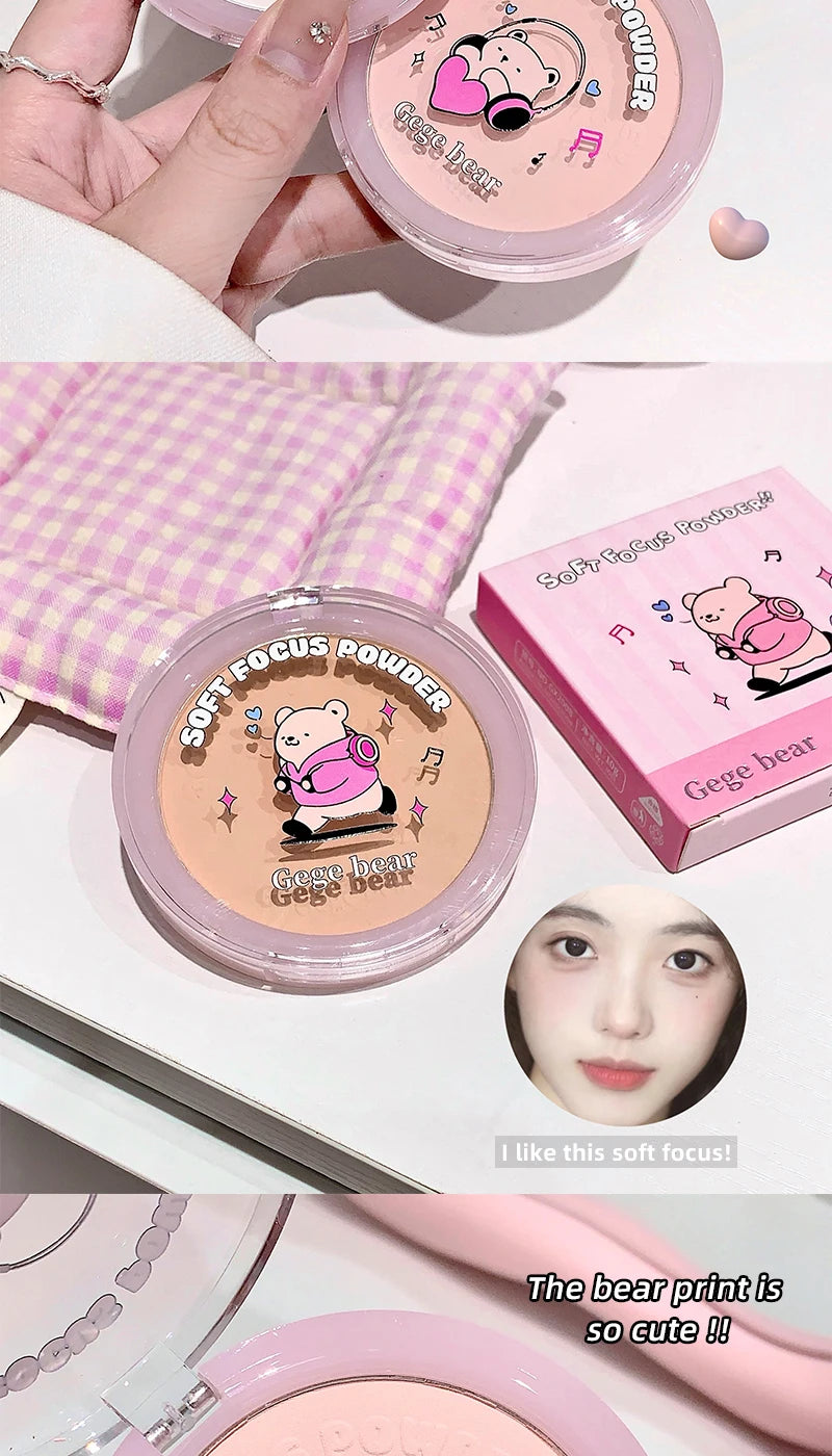 Gegebear Soft Focus Lightweight Setting Powder -,Long-Lasting Formula with Non-Cakey Finish, Perfect for Students and Daily Use