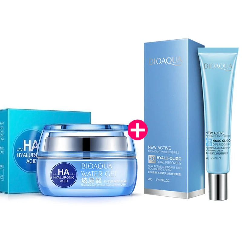 BIOAQUA Hyaluronic Acid Facial Care Face Cream Eye Cream Anti Eyes Bag Moisturizing Firming Day Creams Skin Care Kit