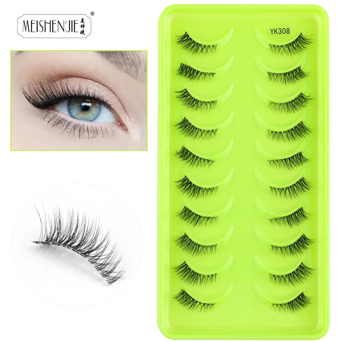 Fake Eyelashes Hot 3/10 Pairs Half Lashes Cat Eye Natural Long Fluffy 3D Mink Lashes Handmade Make up Tools maquillaje Faux Cils