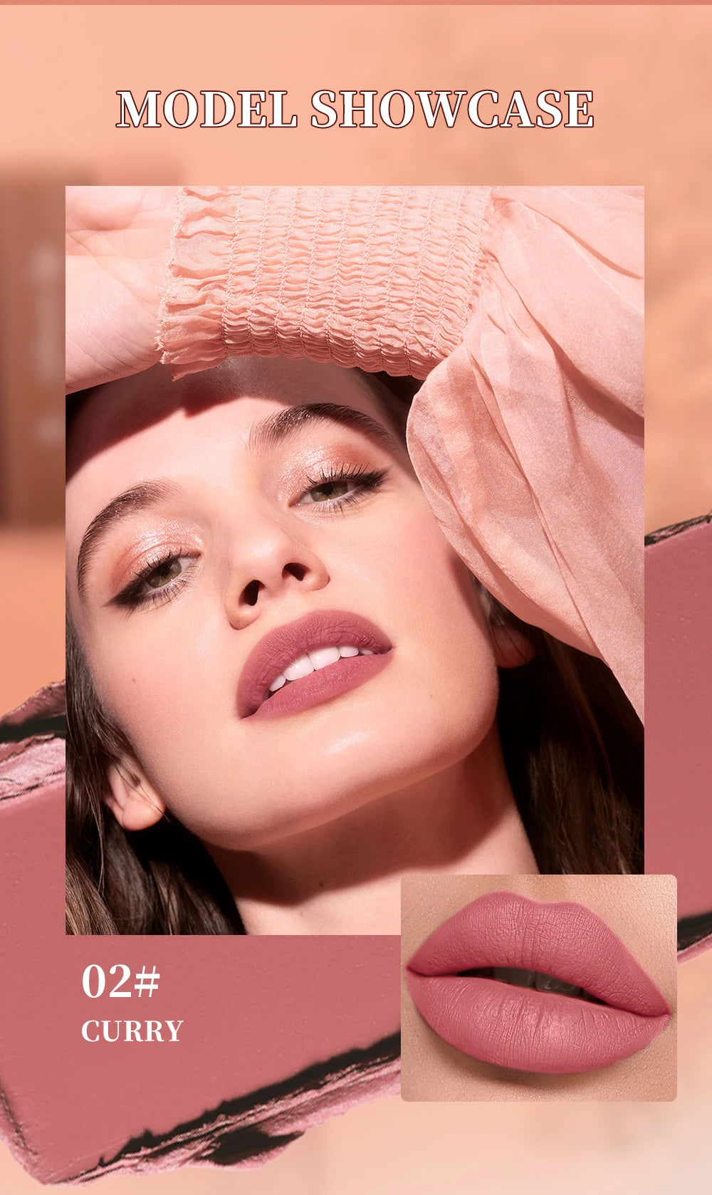 QIBEST 6 Color Matte Lipliner Lipstick Waterproof Lip Stain Lipstick Natural Nude Pink Lip Liner Outline Lips Contour Makeup