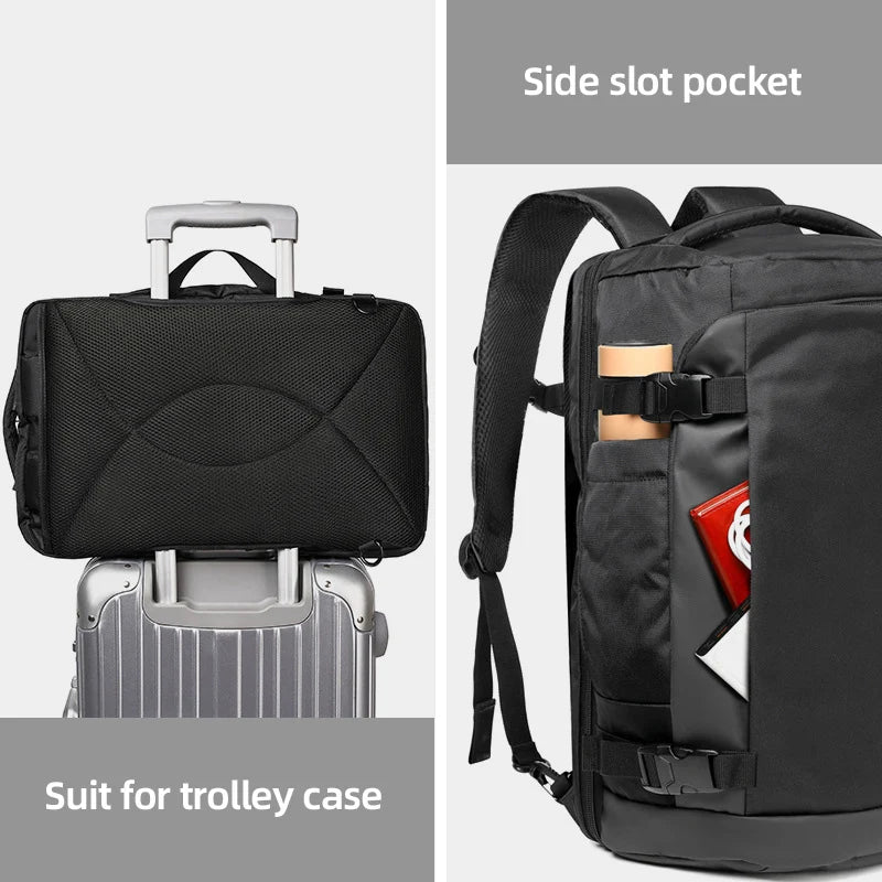 Travel Duffel Bags Expandable Business Backpacks Laptop Bag Large Luggage Rucksack Waterproof Weekender Pack with Shoe Pocket