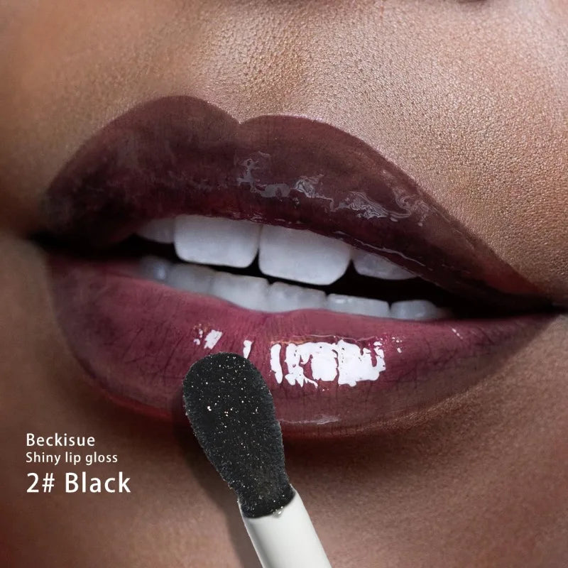 Translucent Black Sugar Lip Oil Water Gloss Jelly Mirror Lip Glaze Lipstick Lip Make Up Women Beauty Nonstick Cup  Lip Gloss