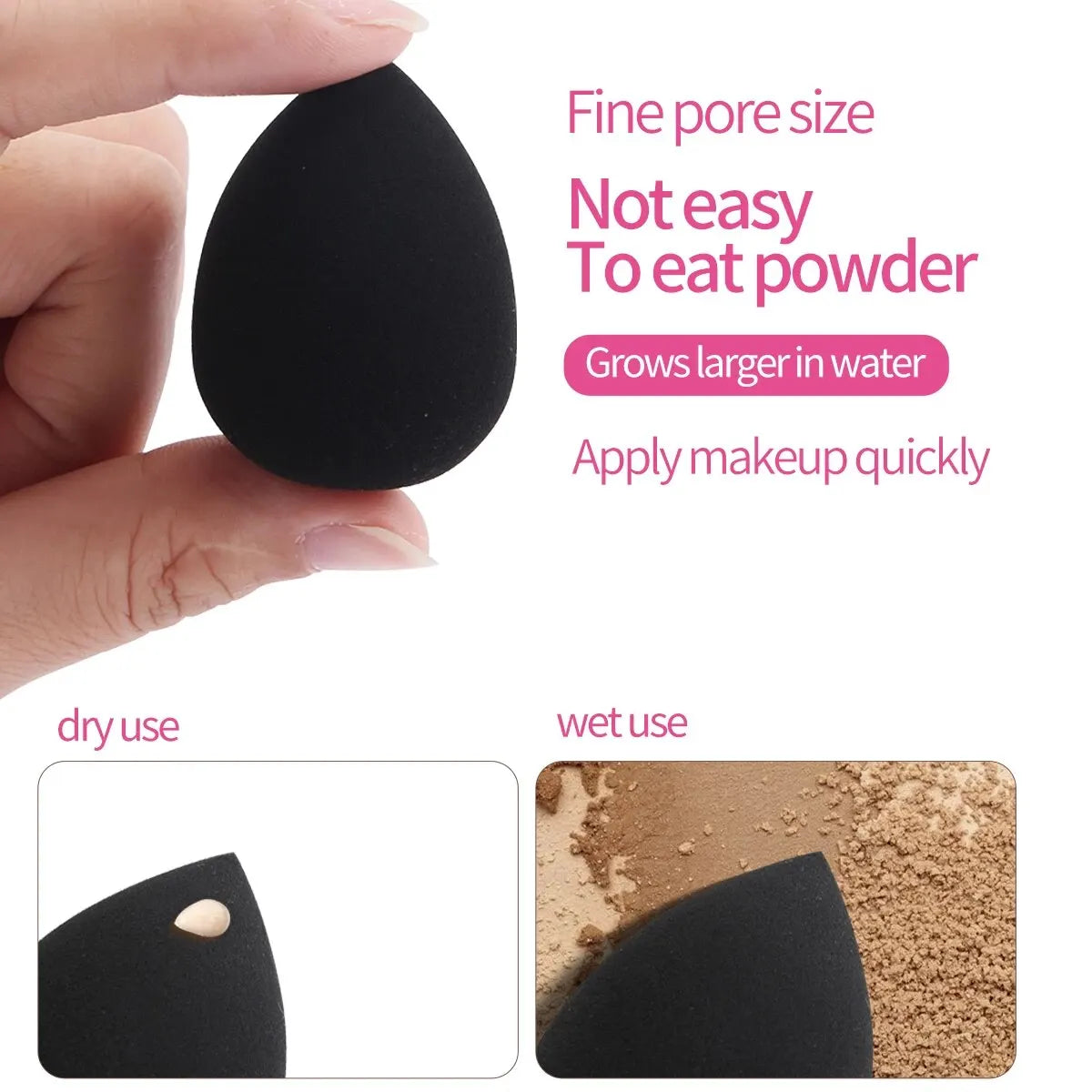 MAANGE 11PCS Makeup Tool Kit 4PCS Makeup Foundation Brushes Powder Puff Makeup Blender Triangle Velvet Powder Air Cushion Puff