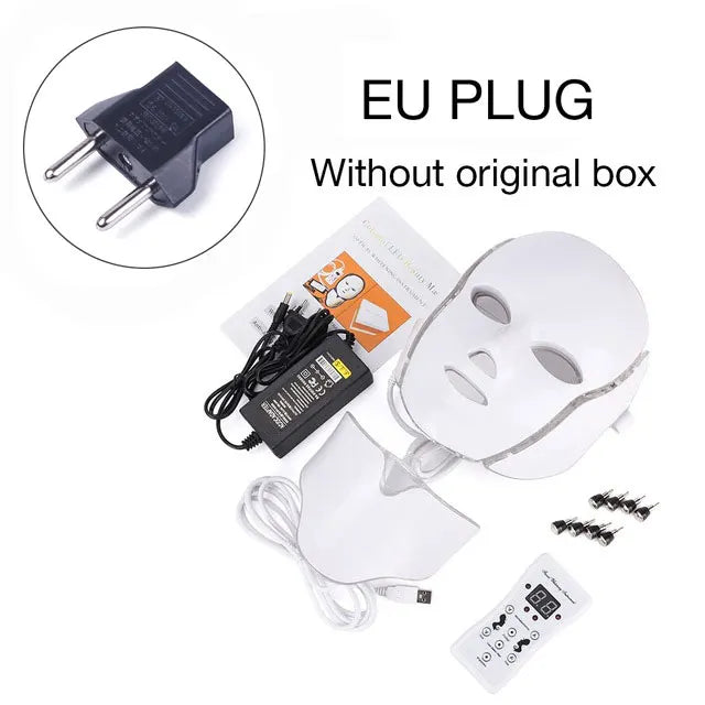 7 Colors Light LED Facial Mask with Neck Korean Photon Therapy Face Mask Red Light Therapy Acne Wrinkle Removal Beauty Skin Care