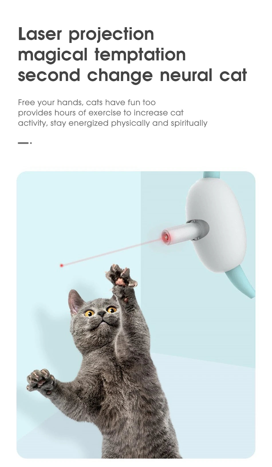 Automatic Cat Toy Smart Laser Teasing Cat Collar Electric USB Charging Kitten Amusing Toys Interactive Training Pet Items 2023