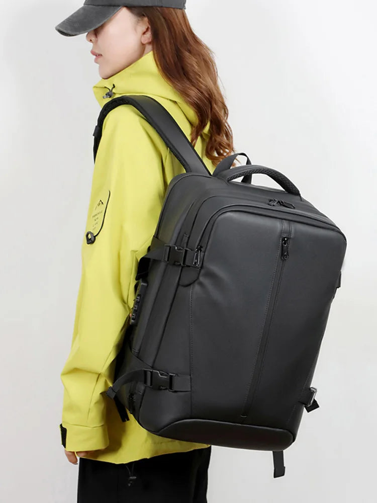 Unisex Vacuum Compression Solid Color Simple Travel Backpack, Large Capacity And Durable Multi-compartment Carry-on Bag