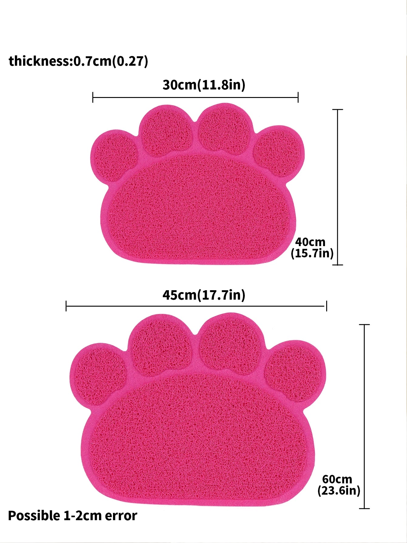 A cat claw shape waterproof pet cat and dog feeding mat, non-slip cat food mat, dog water bowl mat for indoor use