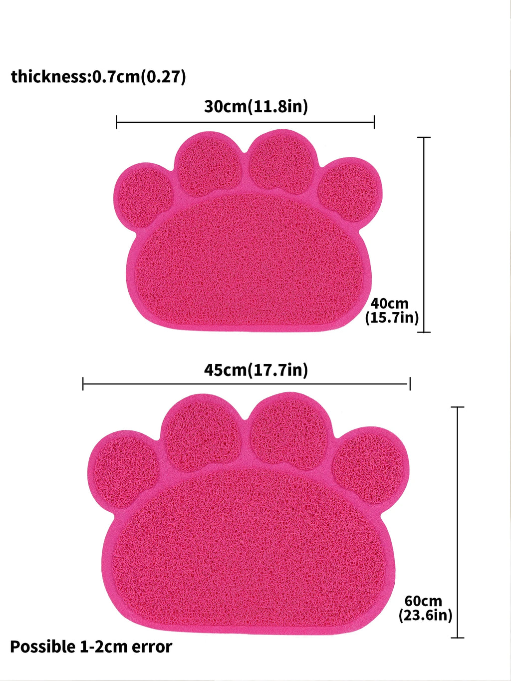 A cat claw shape waterproof pet cat and dog feeding mat, non-slip cat food mat, dog water bowl mat for indoor use
