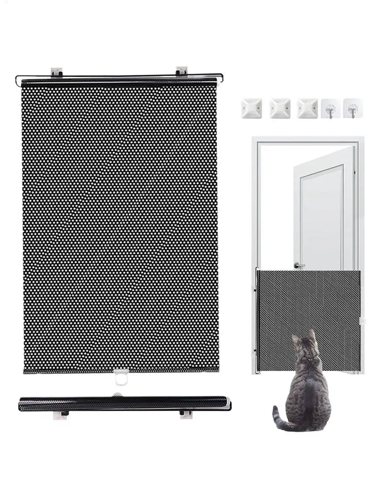 Dog Gate Retractable Pet Safety Gate Wide Pet Isolation Gate Indoor Mesh Fence for Dogs And kitten for Doorway Stairs Balcony