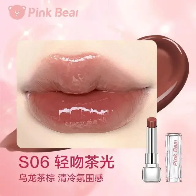 Pink Bear Water Essence Solid Lipgloss Moisturizing Mirror Lip Glaze LipSugar Light Lipstick Light Sensation Beauty Makeup