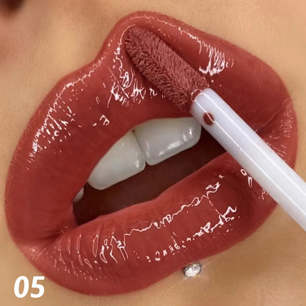 Waterproof quick-drying lip glaze, 16 colors available for mirror-finished lip glaze, clear and non-sticky, non-fading, waterpro
