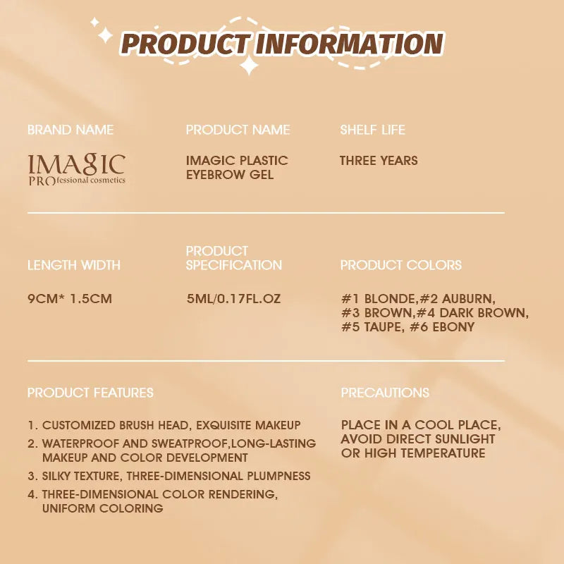 IMAGIC 6colors Durable Waterproof Eyebrow Dyeing Cream Eyebrow Shadow Makeup Beauty Tool Eyebrow Gel Enhancer Eyebrows