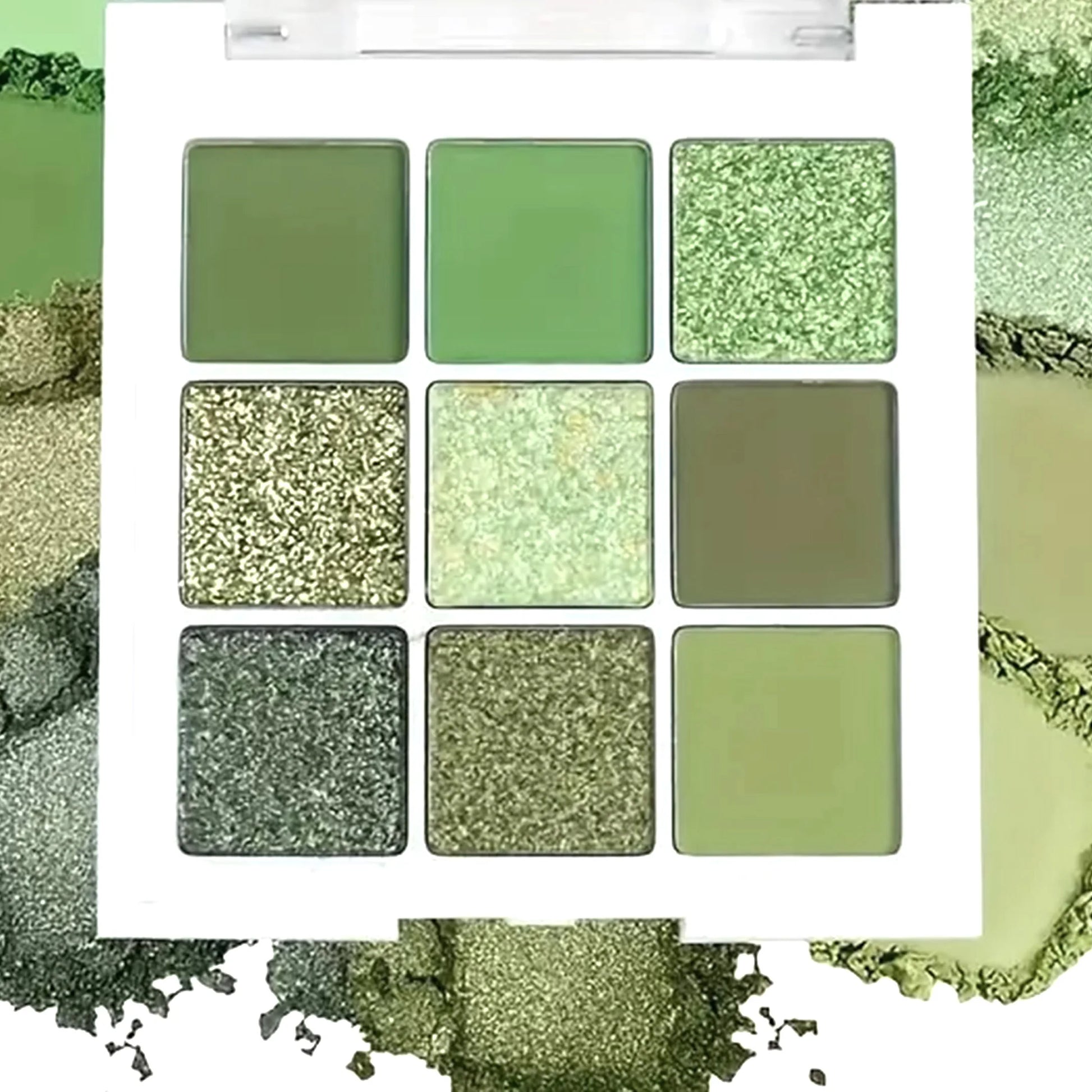 Green Eyeshadow Avocado Cream Nine-Color Brightening Eye Enhancer Reflective Diamond Nine-Square Eyeshadow Palette