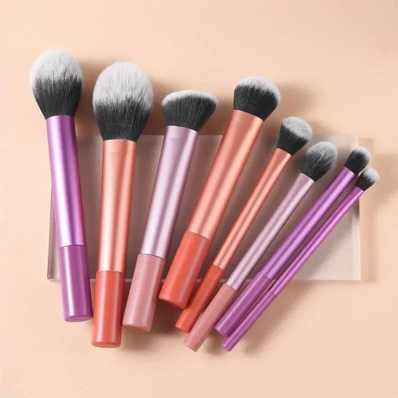 8pcs Plastic Daily Portable Multifunctional Makeup Brush For Making Up Supply 8pcs Makeup Brush Sets