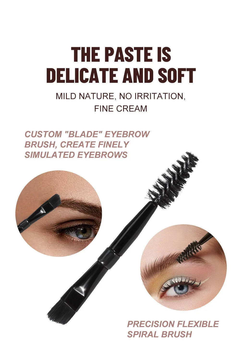 Long Lasting Eyebrow Styling Wax Soap with Brush Waterproof Gel Texture Transparent Coffee Brown Eye Brow Tint Cosmetics Makeup