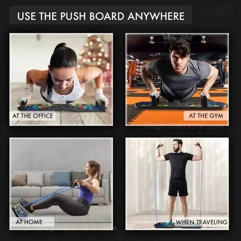 Multifunction push-up board kit with handle foldable fitness equipment for chest arm abdomen exercises Home gym training