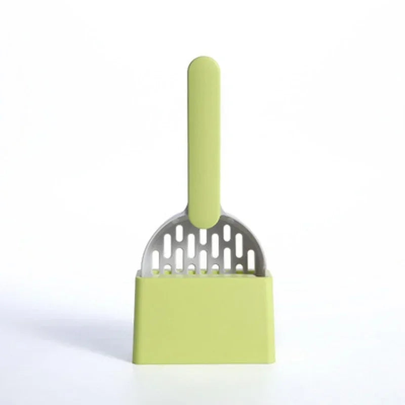Cat Litter Scoop with Base Plastic Self Cleaning Cat Litter Shovel Cat Toilet Cleaning Tool Lightweight Manure Cleaner Cat Litte