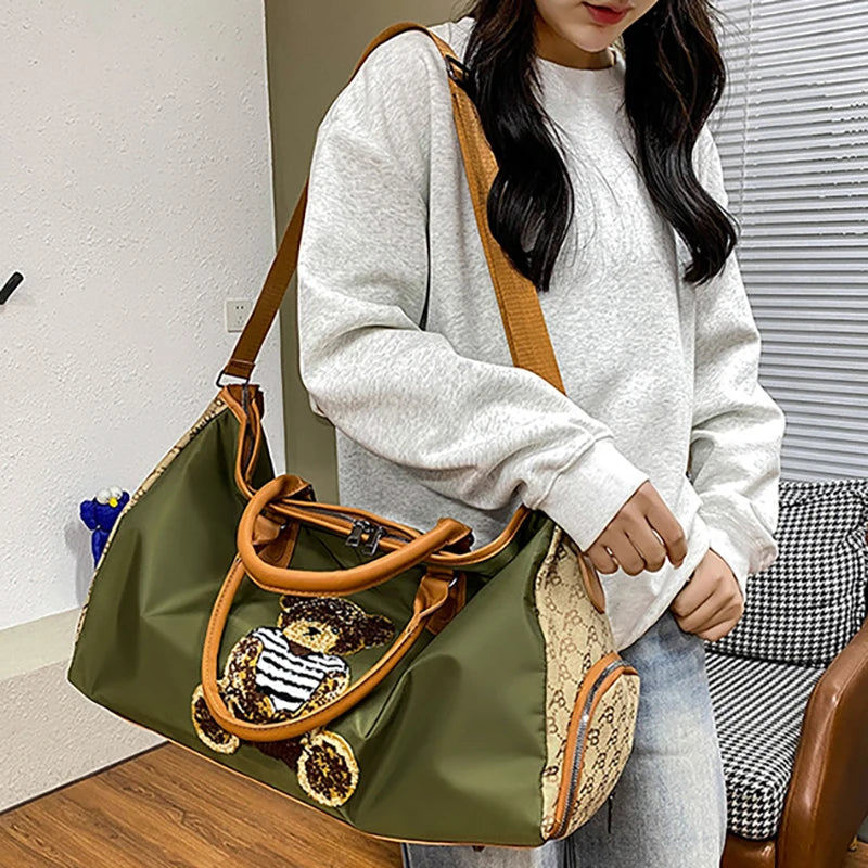 Short Distance Large Capacity Hand-held Travel Bag Crossbody Women's Luggage Storage Bag New Style Fashionable casual Bag