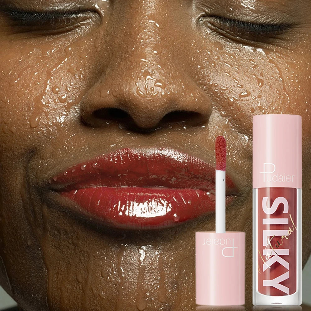 Waterproof quick-drying lip glaze, 16 colors available for mirror-finished lip glaze, clear and non-sticky, non-fading, waterpro