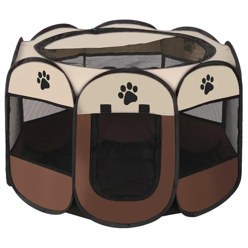 Foldable Octagonal Pet Tent Portable Cat Dog Cage for Outdoor Camping Large Enclosure Travel Fence House for Cats and Dogs
