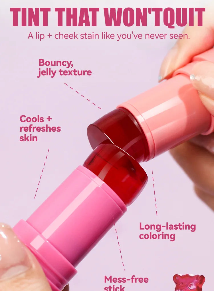 Water Jelly Tint Stick, Milk Cooling Water Jelly Tint Lip Gloss, Milk Jelly Tint Jelly Blush Stick, Sheer Lip & Cheek Stain