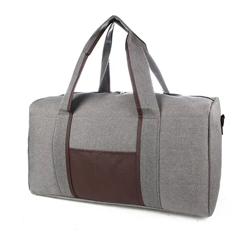 Canvas Simple Travel Luggage Handbags Solid Durable Duffel Shoulder Bags Crossbody Weekend Carry Organizer for Men Women
