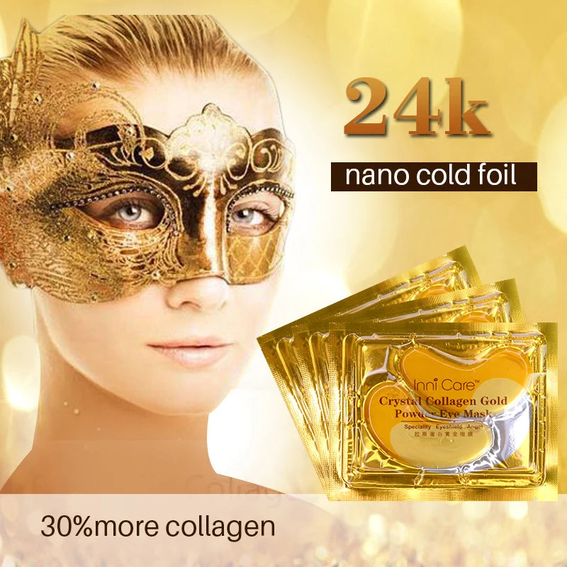 InniCare 40pcs Beauty Gold Crystal Collagen Patches For Eye Moisturizing Firming Eye Mask Korean Cosmetics Skin Care