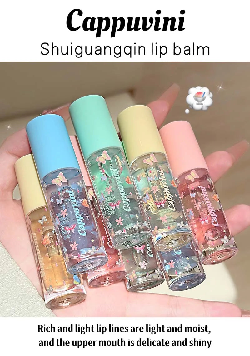 Moisturizing Water Light Lip Gloss Shimmer Transparent Jelly Mirror Lip Glaze Crystal Clear Hydrating Plumping Lip Gloss Makeup