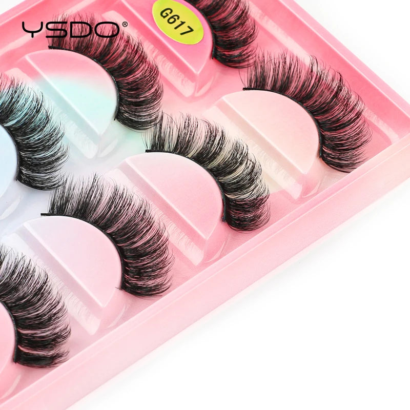 YSDO 5 pairs eyelashes makeup mink strip lashes dramatic eyelashes faux cils natural false eyelashes extension 3d mink eyelashes
