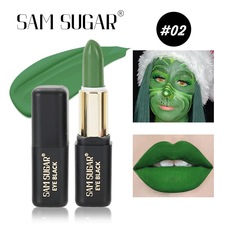 Halloween lipstick dark matte matte waterproof long-lasting non-stick cup olive green white lip glaze